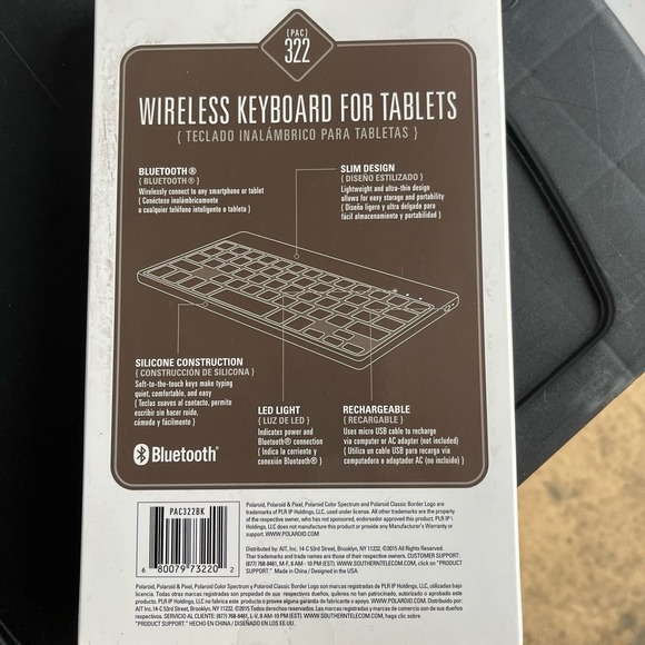 Polaroid NEW Wireless Keyboard for Tablets Silicone Bluetooth - Picture 4 of 4